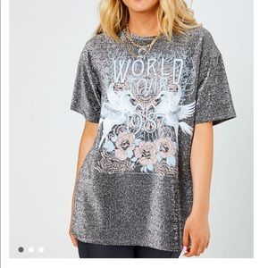 Altered state world tour oversized Glitter Tee